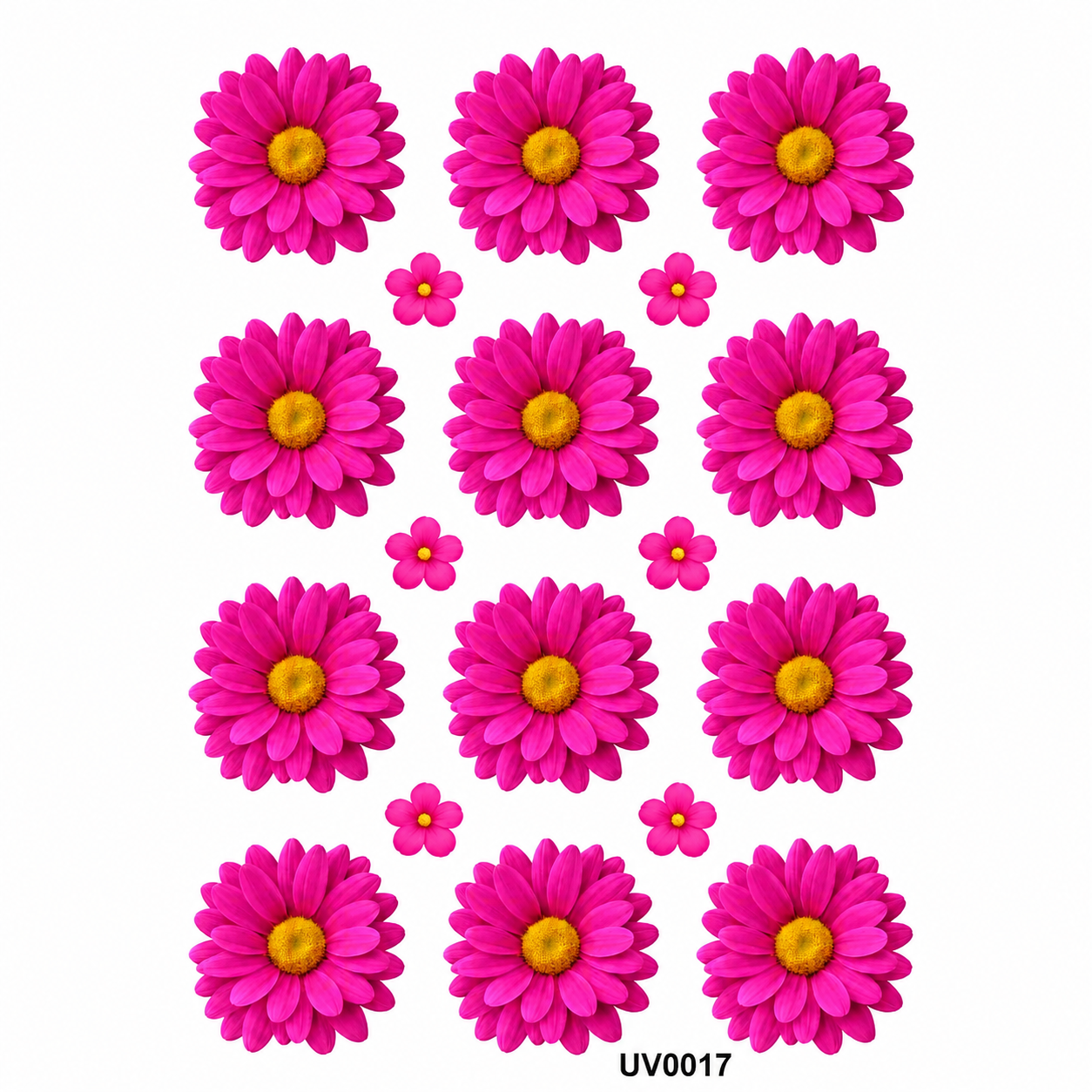 Magenta Daisy Flowers UV DTF Sticker