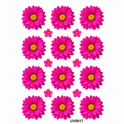 Magenta Daisy Flowers UV DTF Sticker