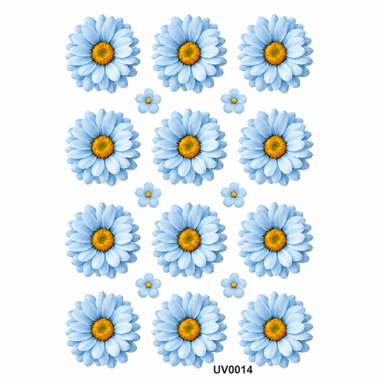 L.Blue Daisy Flowers UV DTF Sticker