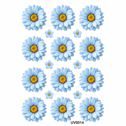 L.Blue Daisy Flowers UV DTF Sticker