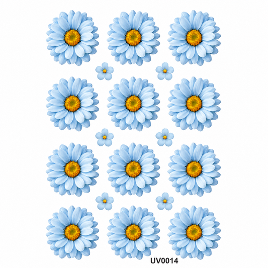 L.Blue Daisy Flowers UV DTF Sticker