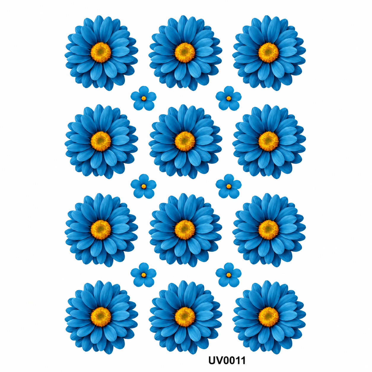 Blue Daisy Flowers UV DTF Sticker
