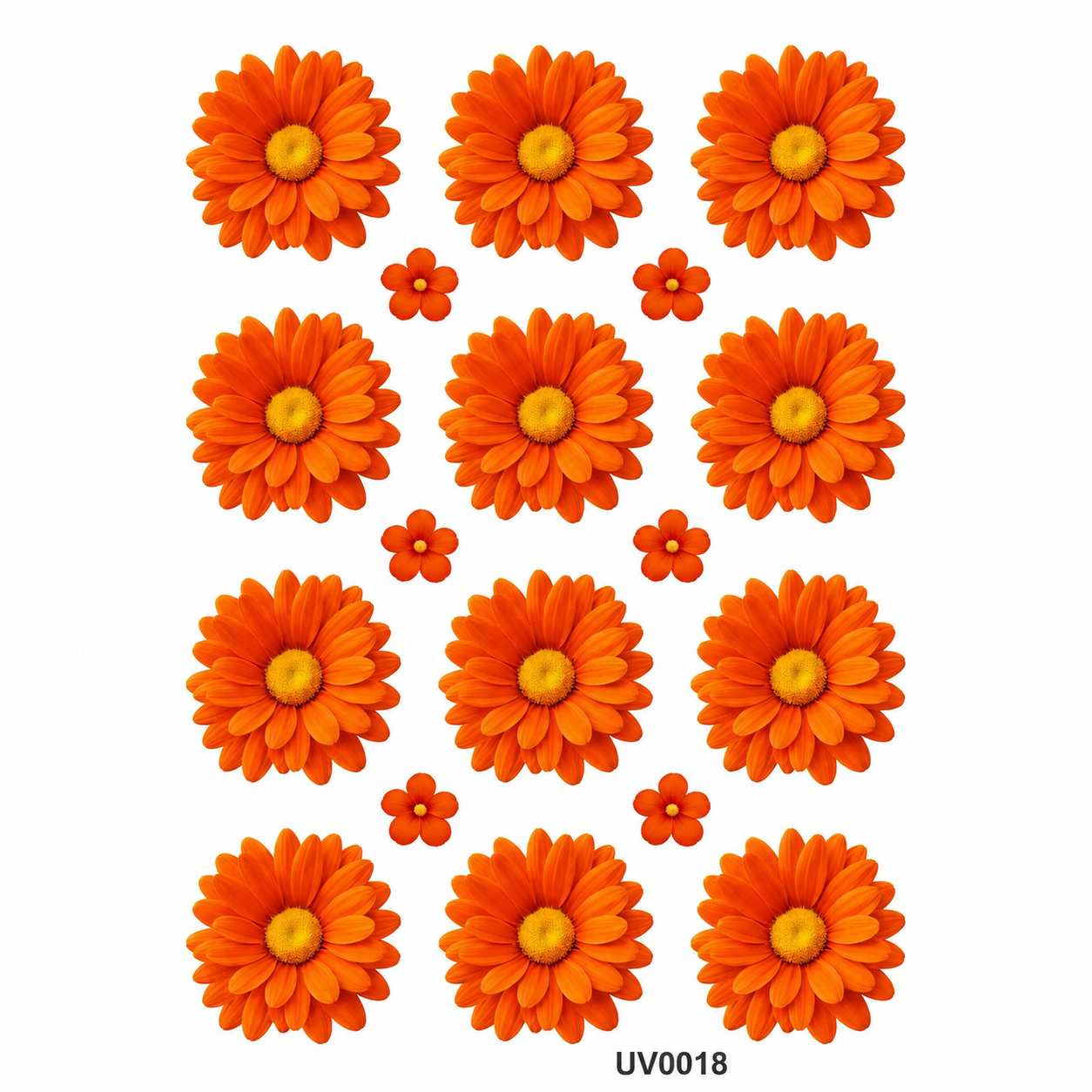 Orange Daisy Flowers UV DTF Sticker