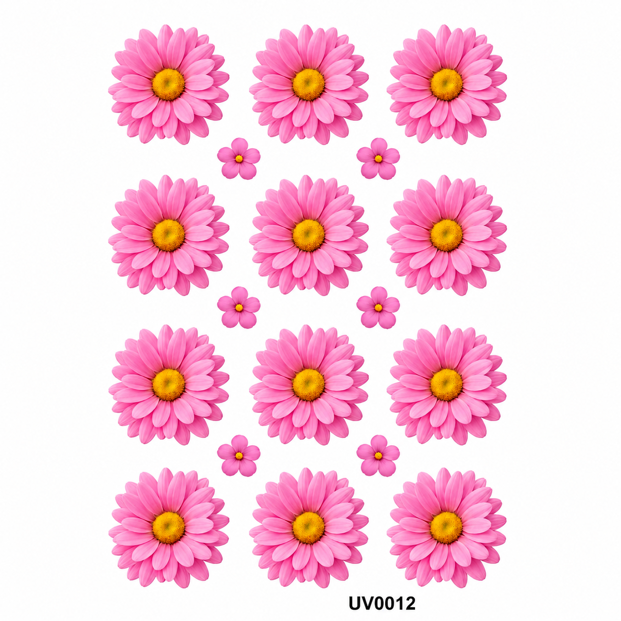 M.Pink Daisy Flowers UV DTF Sticker