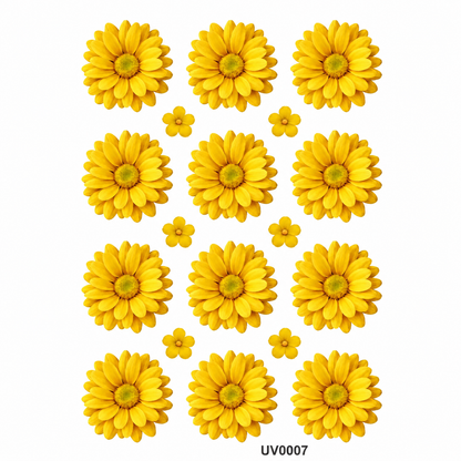 Yellow Daisy Flowers UV DTF Sticker