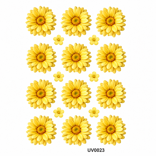 L.Yellow Daisy Flowers UV DTF Sticker