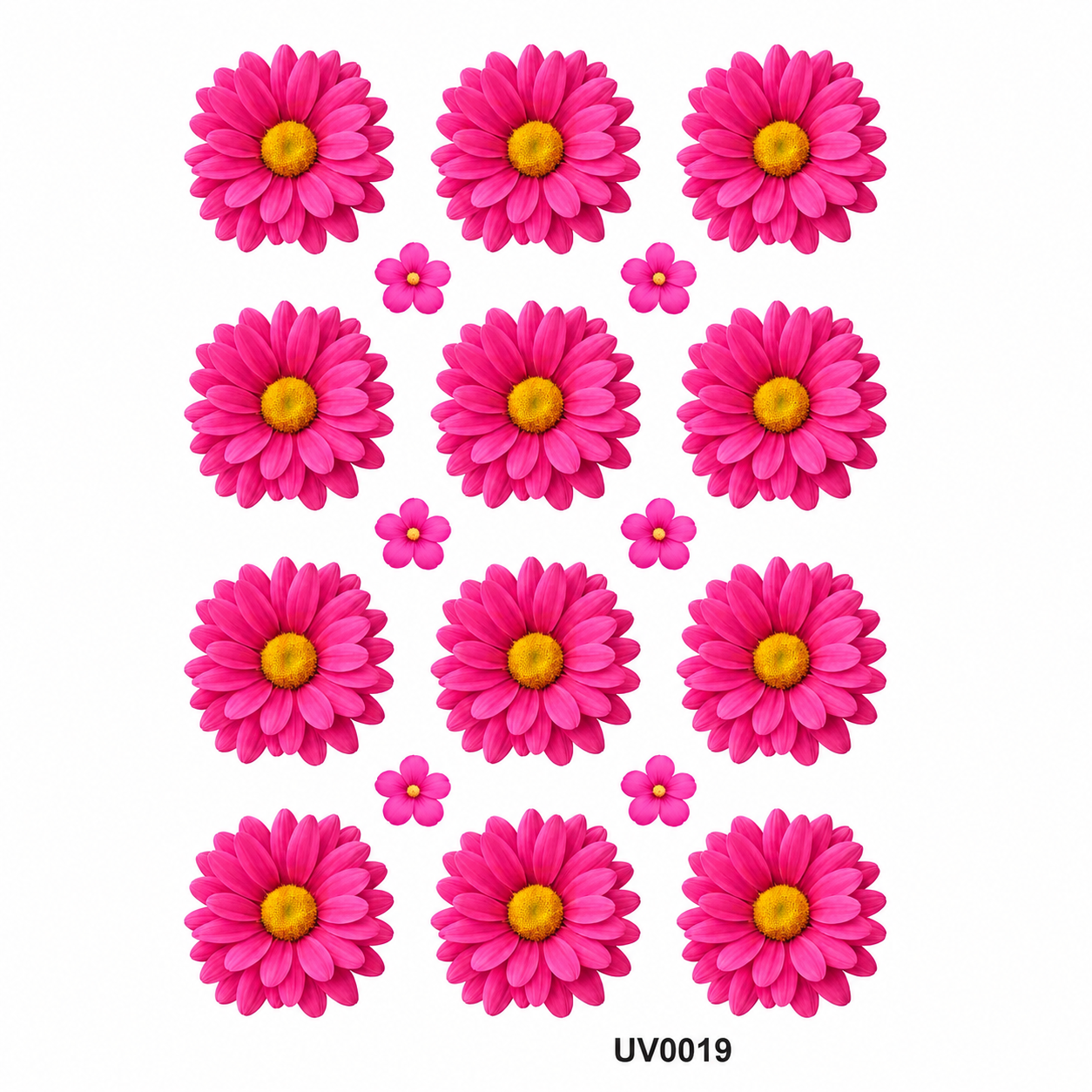 D.Pink Daisy Flowers UV DTF Sticker