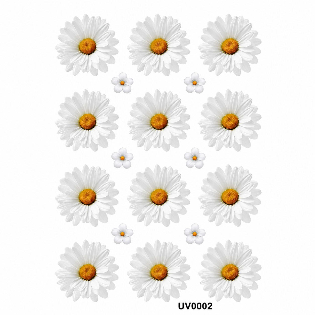 White Daisy Flowers UV DTF Sticker