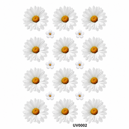 White Daisy Flowers UV DTF Sticker