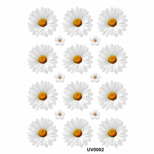 White Daisy Flowers UV DTF Sticker