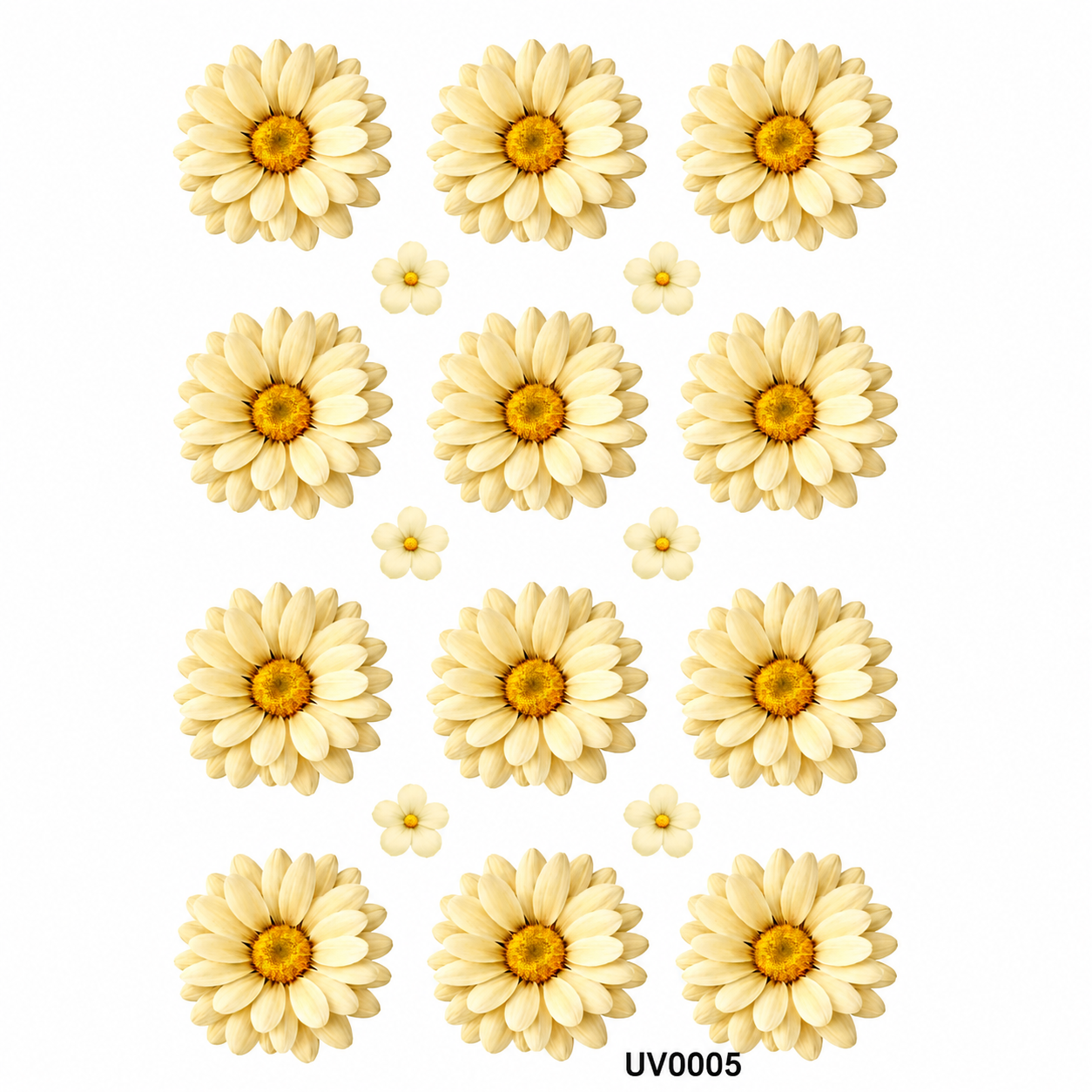 Ivory Daisy Flowers UV DTF Sticker
