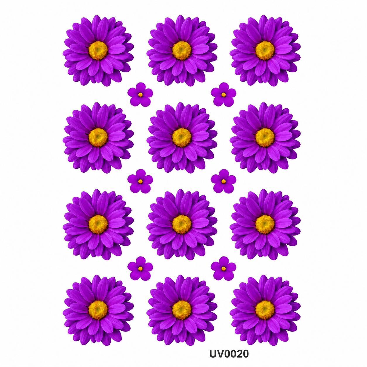Purple Daisy Flowers UV DTF Sticker