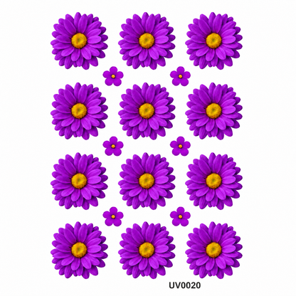 Purple Daisy Flowers UV DTF Sticker
