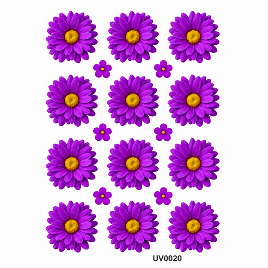 Purple Daisy Flowers UV DTF Sticker