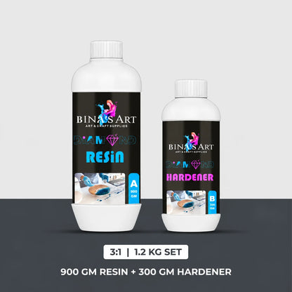 Bina's Art 3:1 Diamond Resin and hardener bottle set