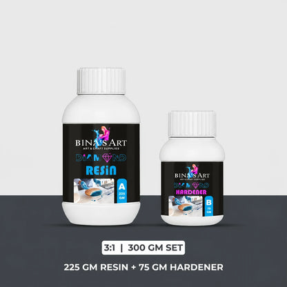 Bina's Art 3:1 Diamond Resin and hardener bottle set