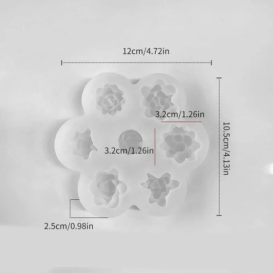 9 Cavity 3D Mix Flower Handmade Mould