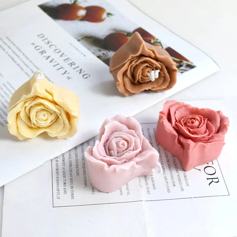 Heart Shape Rose Flower Soap & Candle Handmade Mould