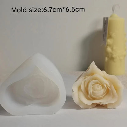 Heart Shape Rose Flower Soap & Candle Handmade Mould