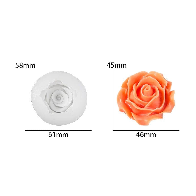 3D Rose Realistic Floral Candle Handmade Mould