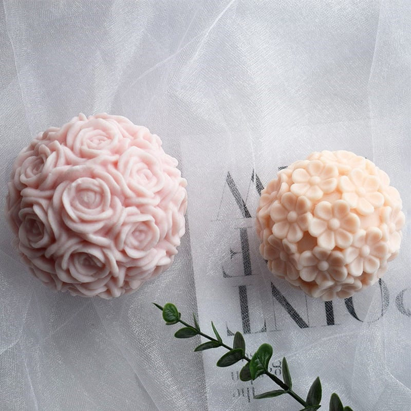 3D Rose Ball Candle Handmade Mould