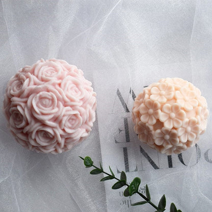 3D Rose Ball Candle Handmade Mould