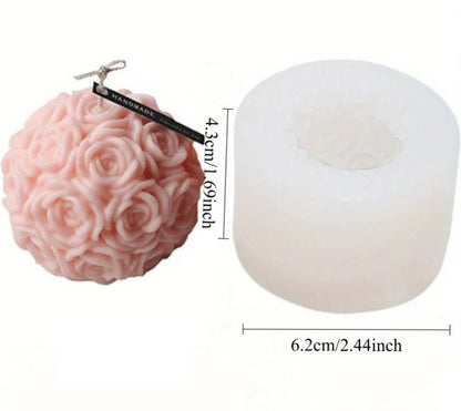 3D Rose Ball Candle Handmade Mould