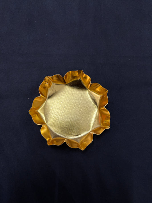 Round Flower Metal Urli Bowl For Candle 3 inch