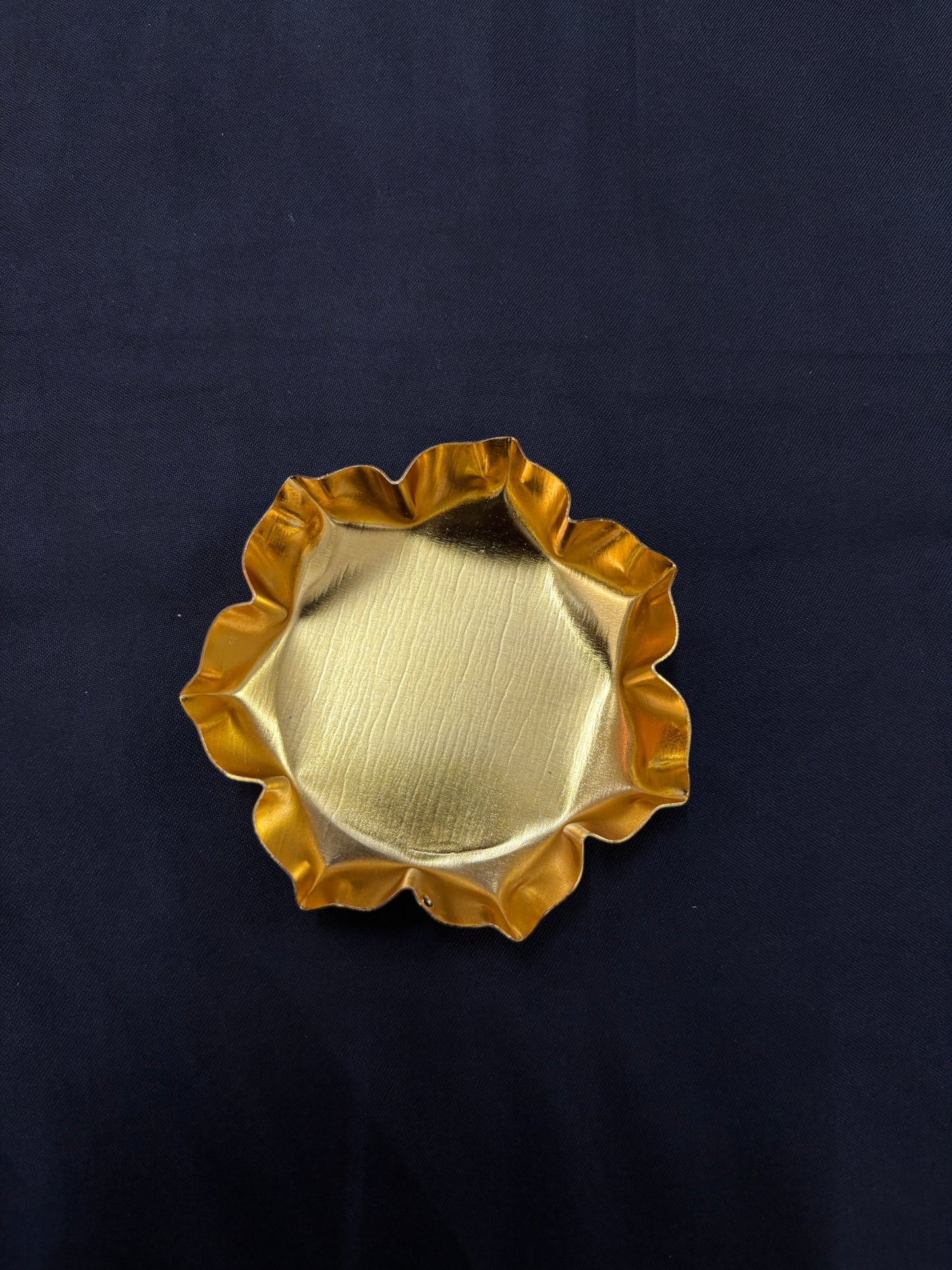 Round Flower Metal Urli Bowl For Candle 4 inch