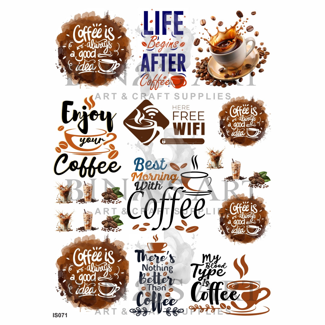 Coffee Theme Insert Sheet (Transparent Sheet)