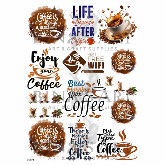 Coffee Theme Insert Sheet (Transparent Sheet)