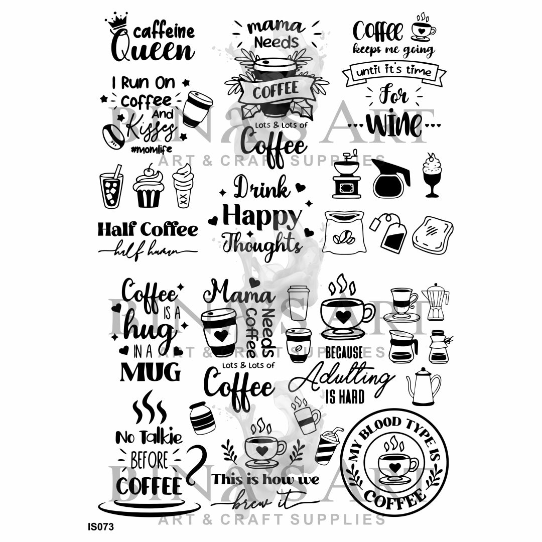 Coffee Theme Insert Sheet (Transparent Sheet)