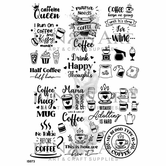 Coffee Theme Insert Sheet (Transparent Sheet)