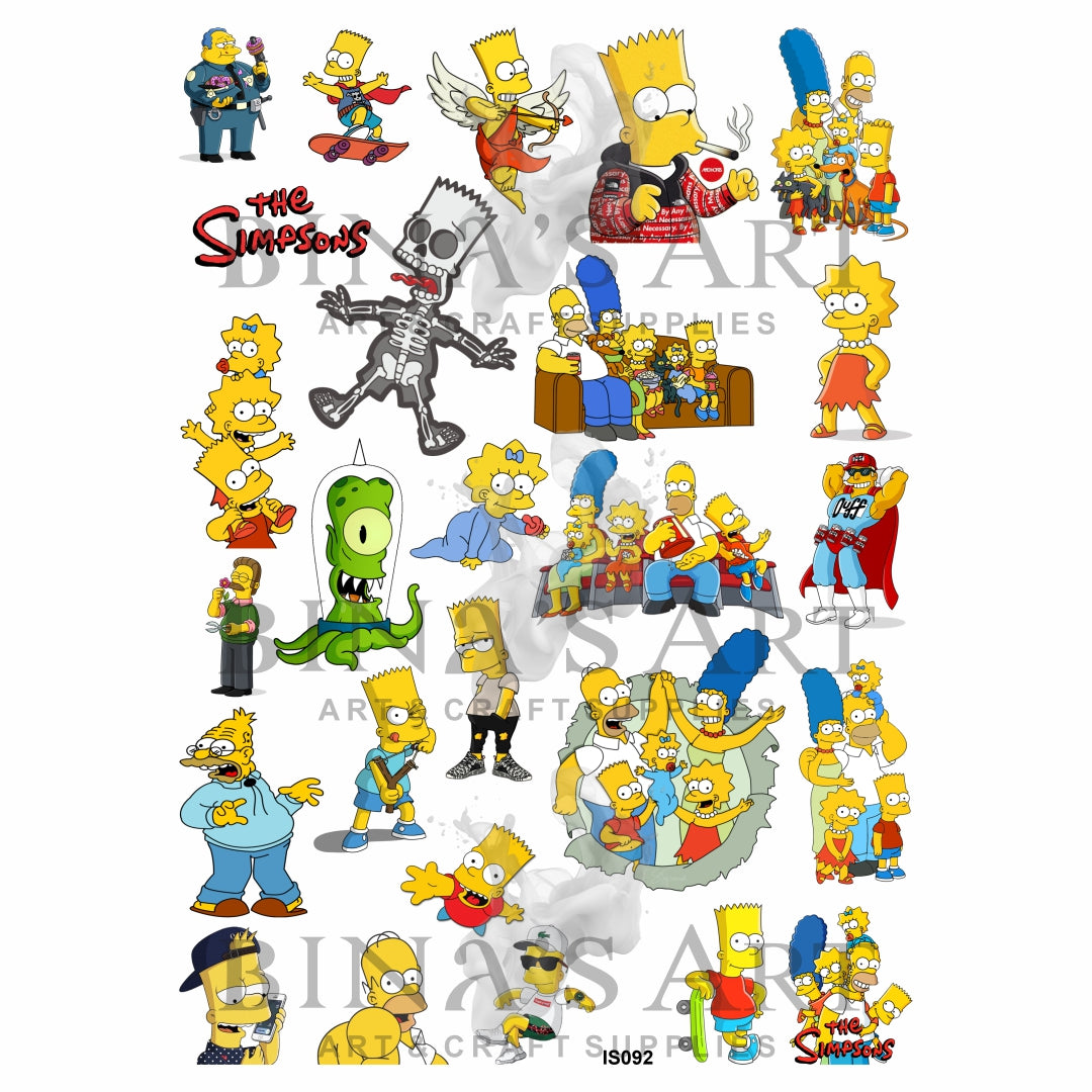 The Simpsons Cartoon Insert Sheet (Transparent Sheet)