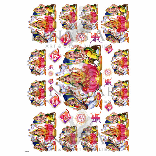 Laxmi, Ganesh & Saraswati Insert Sheet (Transparent Sheet)