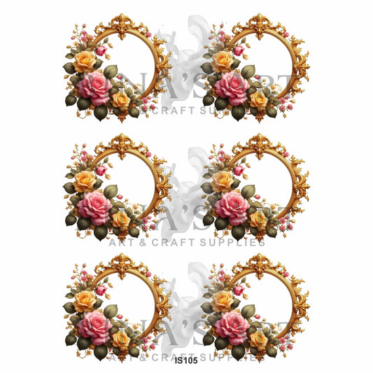 Floral Photo Frame Insert Sheet (Transparent Sheet)