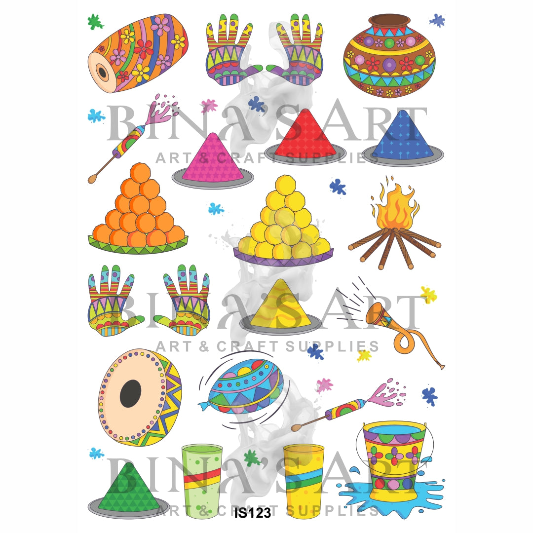 Happy Holi Designs Insert Sheet (Transparent Sheet)