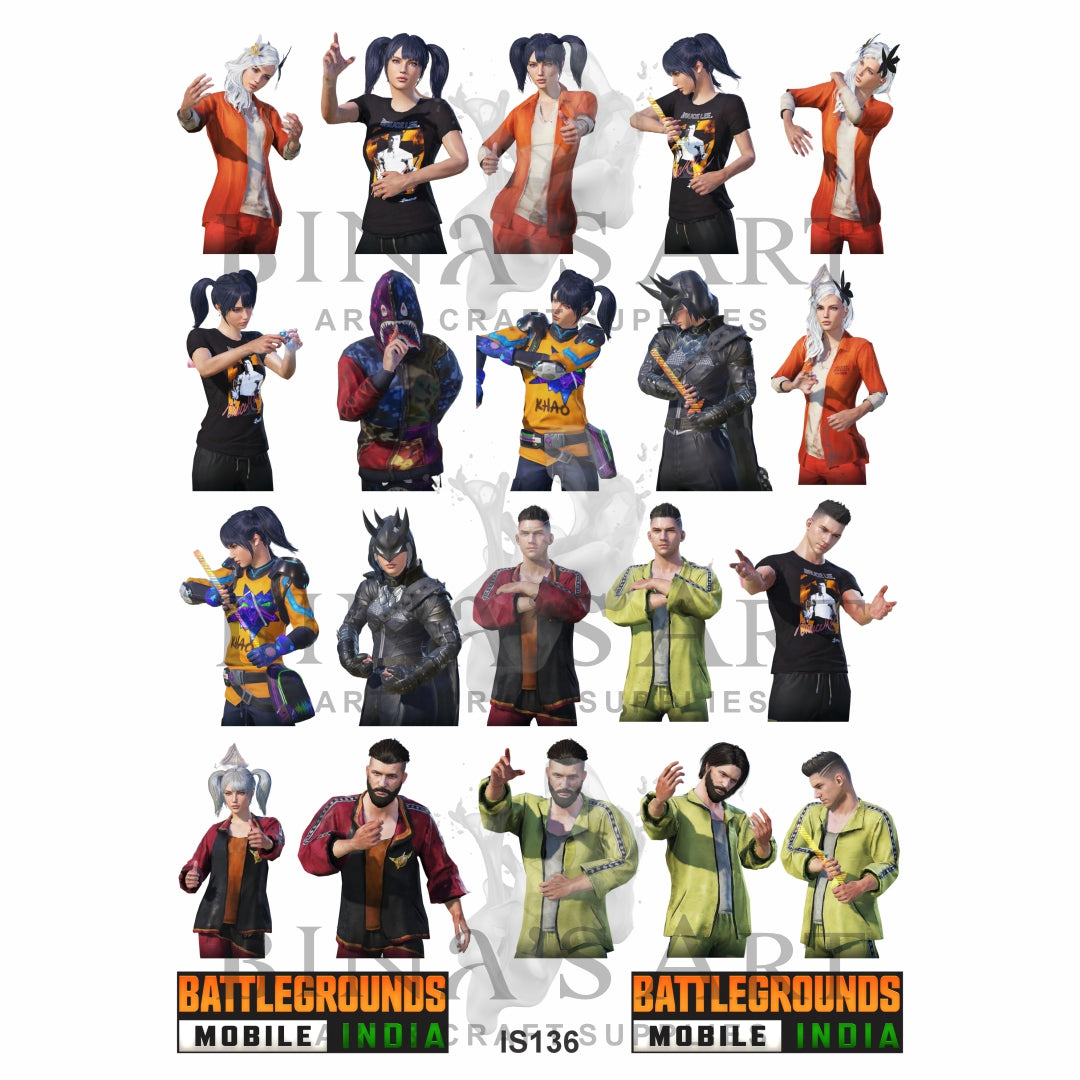 BGMI Designs Insert Sheet (Transparent Sheet)