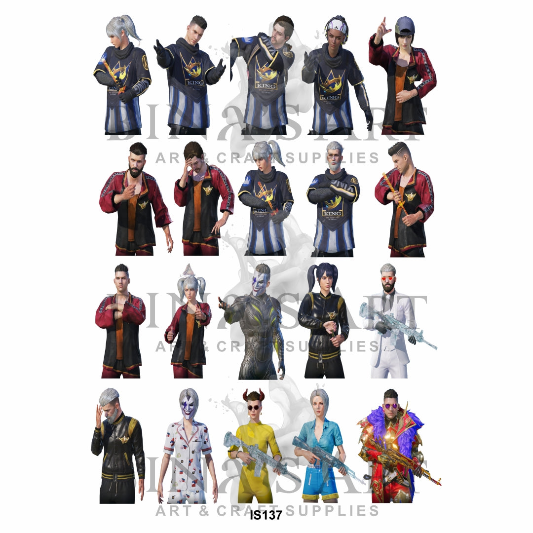 BGMI Designs Insert Sheet (Transparent Sheet)