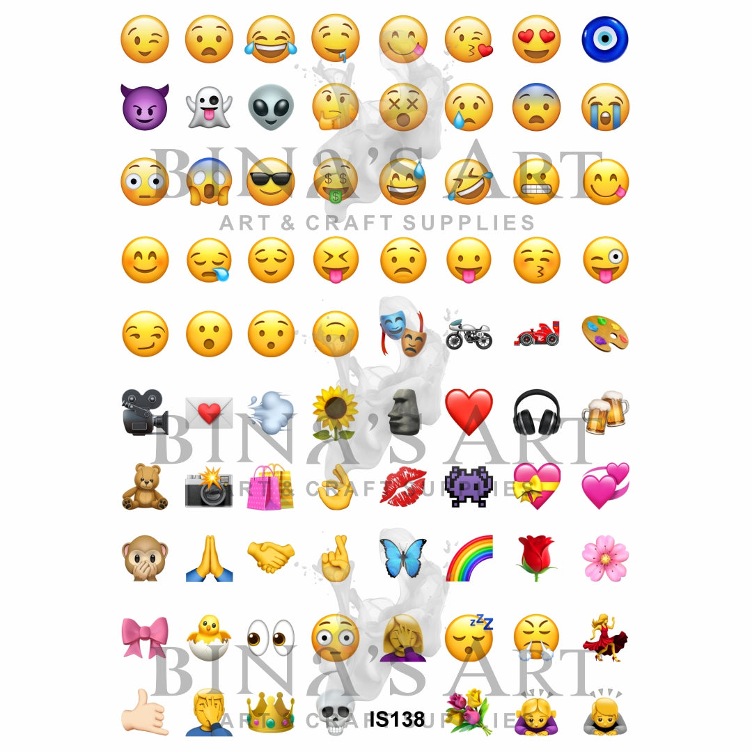 Emoji 0.75 Inch Designs Insert Sheet (Transparent Sheet)