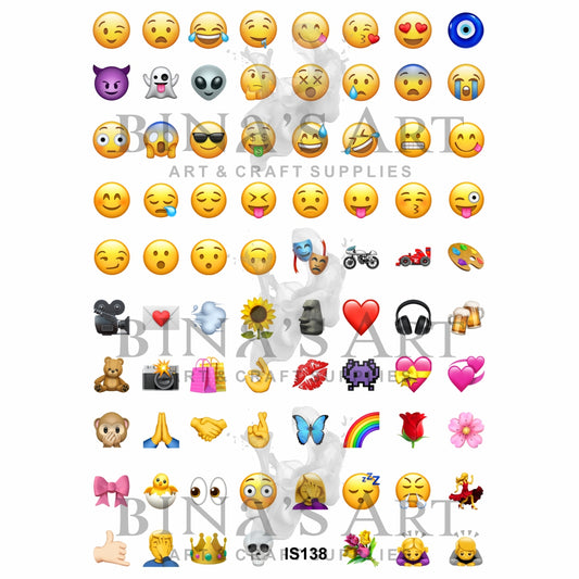 Emoji 0.75 Inch Designs Insert Sheet (Transparent Sheet)