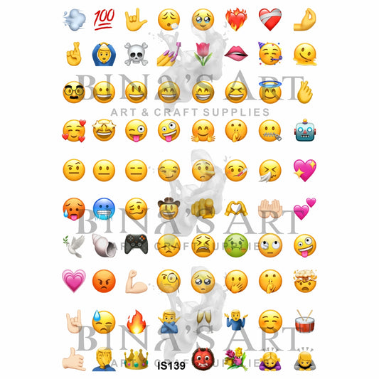 Emoji 0.75 Inch Designs Insert Sheet (Transparent Sheet)