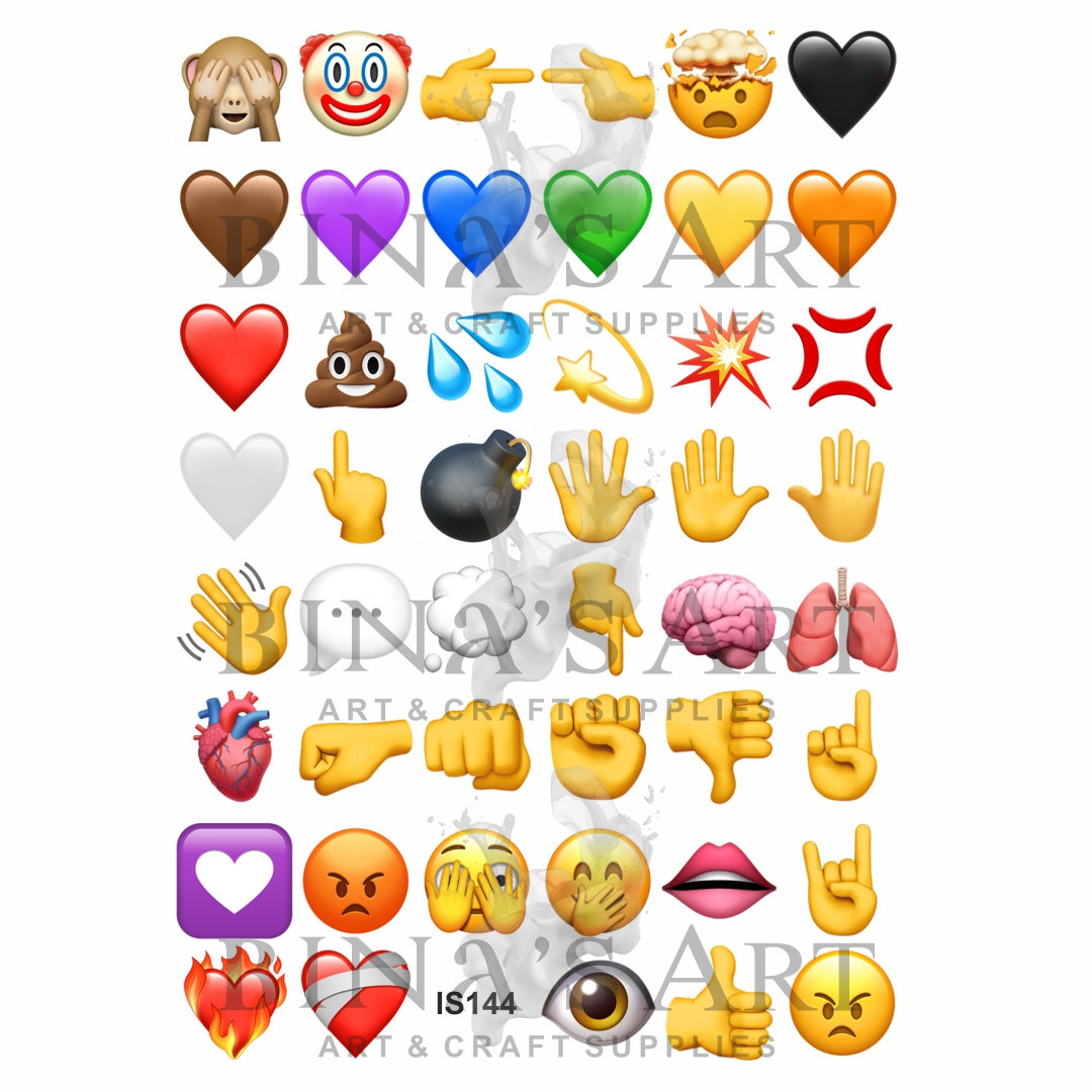 Emoji 1.25 Inch Designs Insert Sheet (Transparent Sheet)