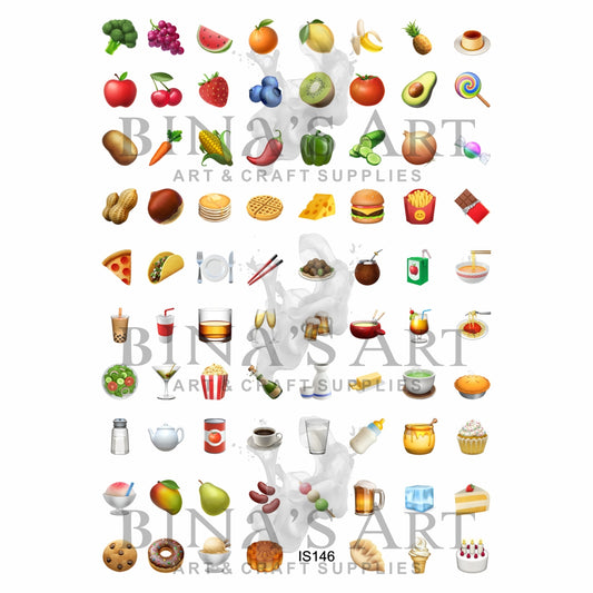 Food & Drinks 0.75 Inch Designs Insert Sheet (Transparent Sheet)