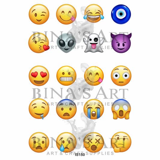 Emoji 1.5 Inch Designs Insert Sheet (Transparent Sheet)