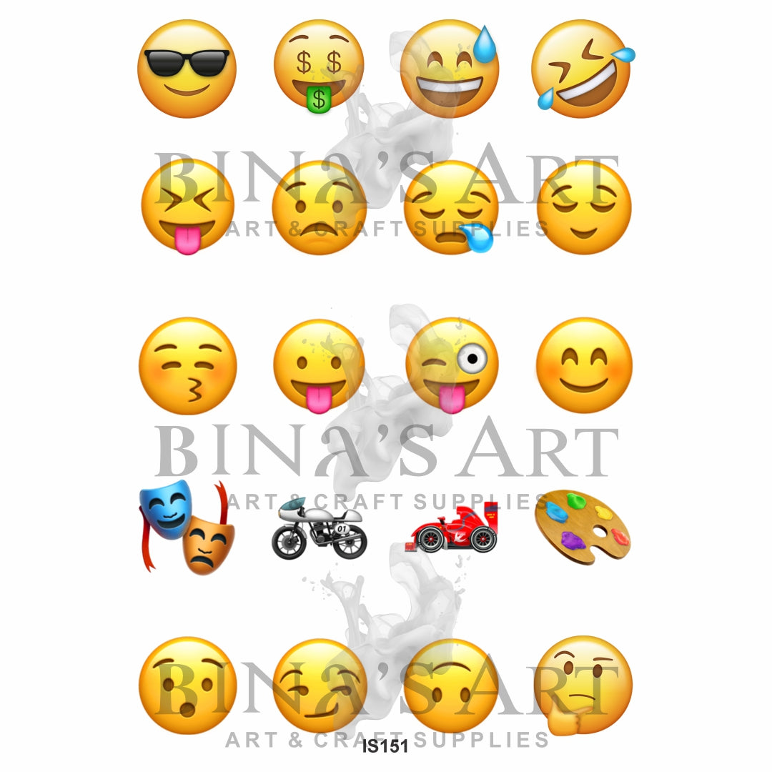 Emoji 1.5 Inch Designs Insert Sheet (Transparent Sheet)