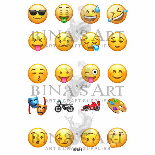 Emoji 1.5 Inch Designs Insert Sheet (Transparent Sheet)