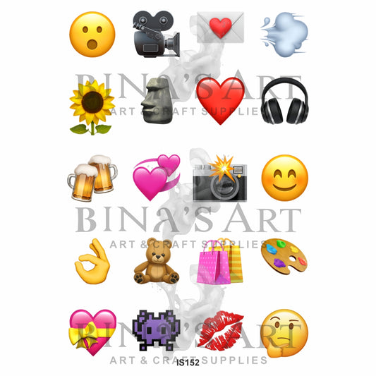 Emoji 1.5 Inch Designs Insert Sheet (Transparent Sheet)