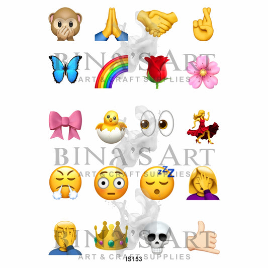 Emoji 1.5 Inch Designs Insert Sheet (Transparent Sheet)
