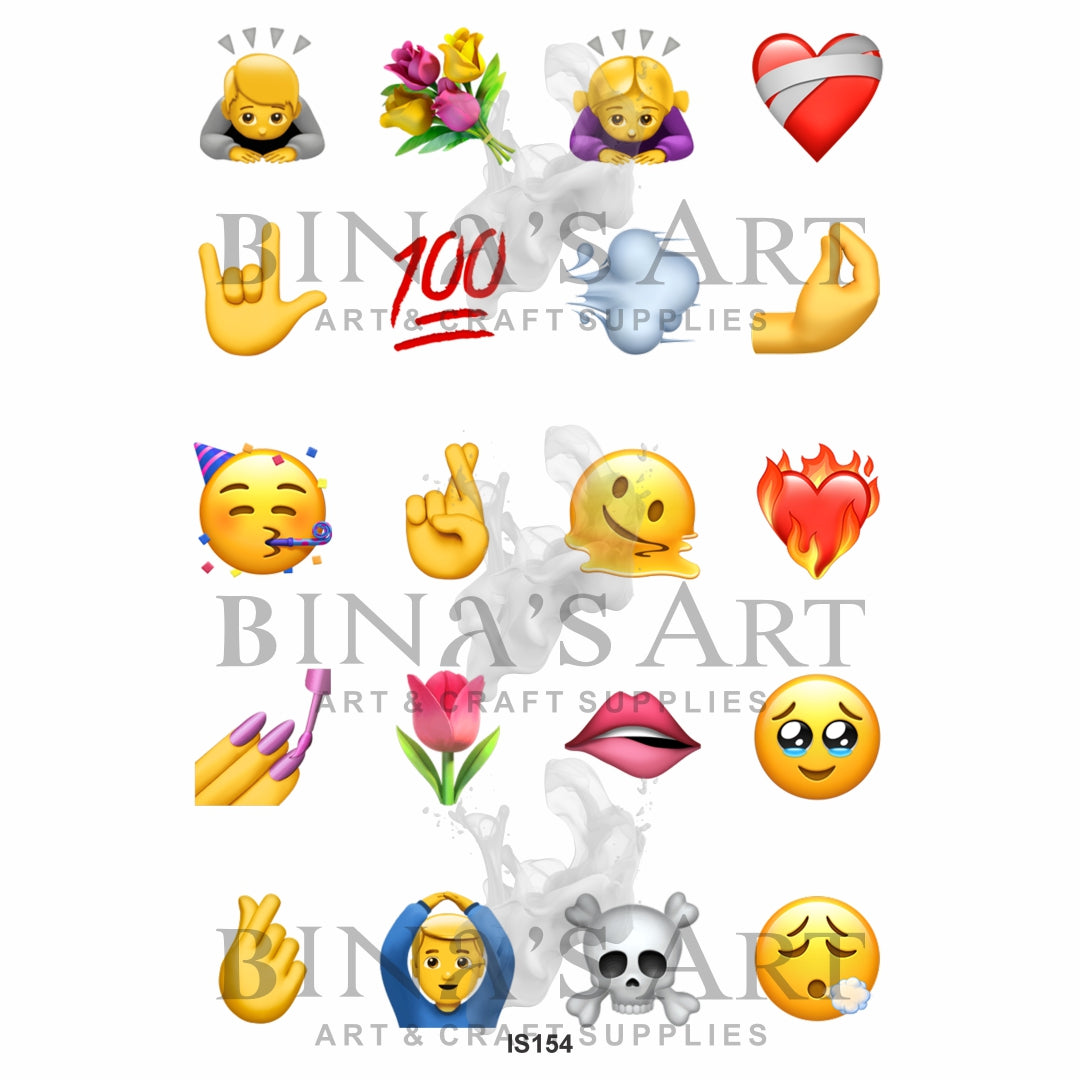 Emoji 1.5 Inch Designs Insert Sheet (Transparent Sheet)